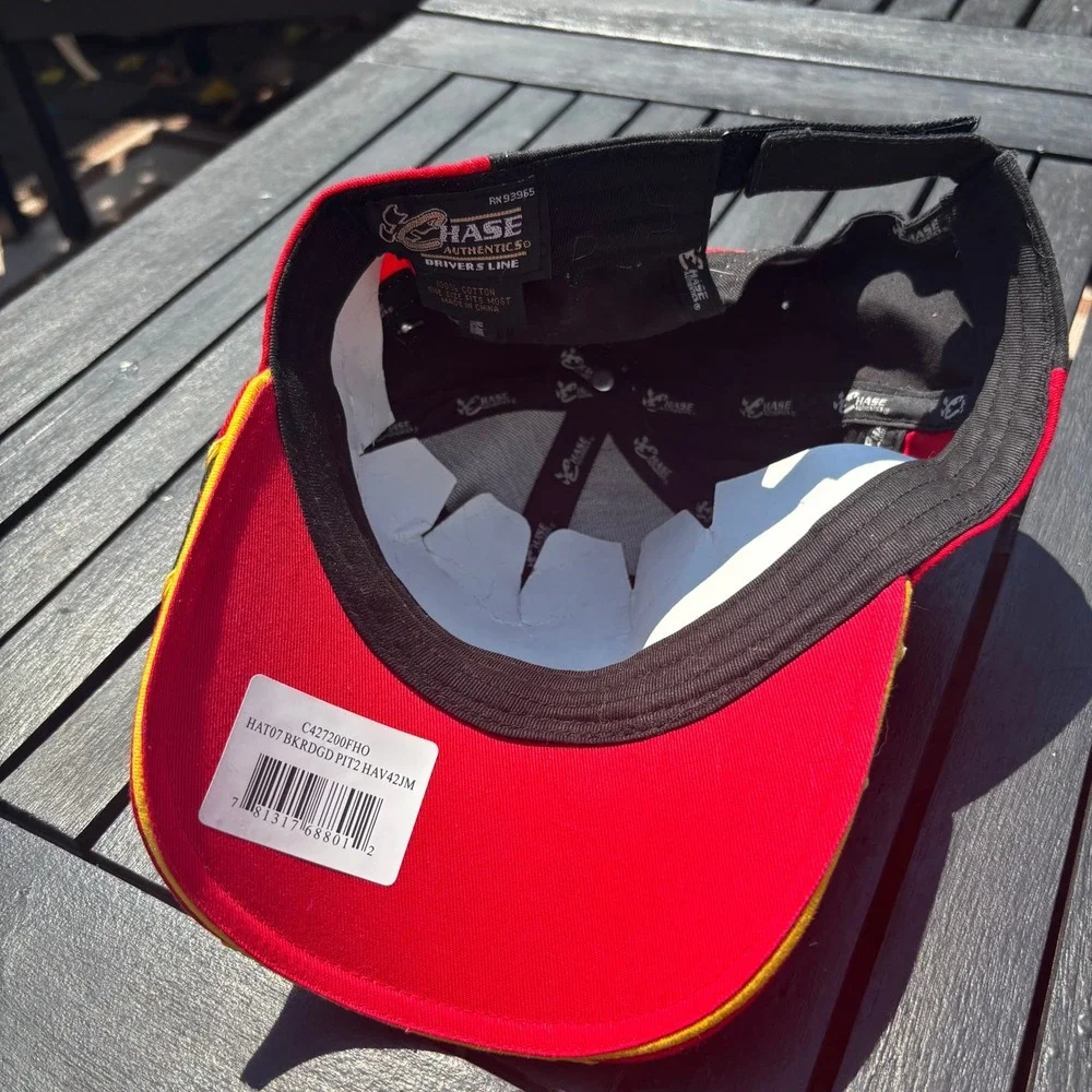 Chase Authentics NASCAR Hat Mens OSFM Black Red NWT Havoline 42 Montoya Pit Cap